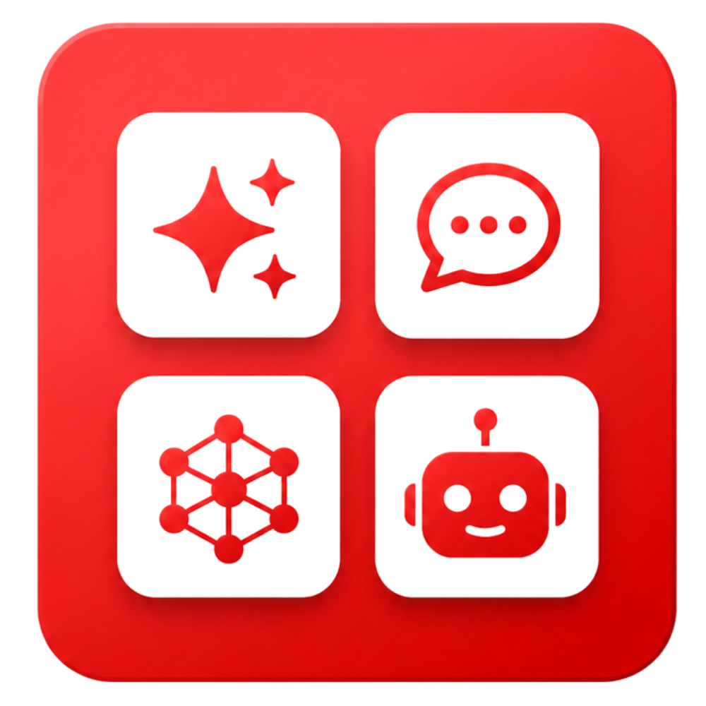 Red AI Tools Category Icon - ChatGPT Plus and Premium AI Subscriptions Bangladesh