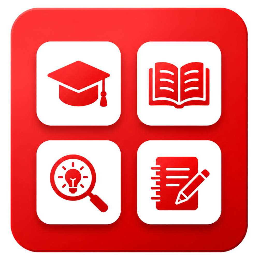 Red Educational Category Icon - Premium Learning Subscriptions for Students in Bangladesh